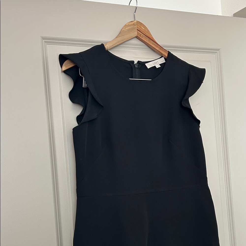 LOFT Black Ruffle Mini Dress - Picture 8 of 12